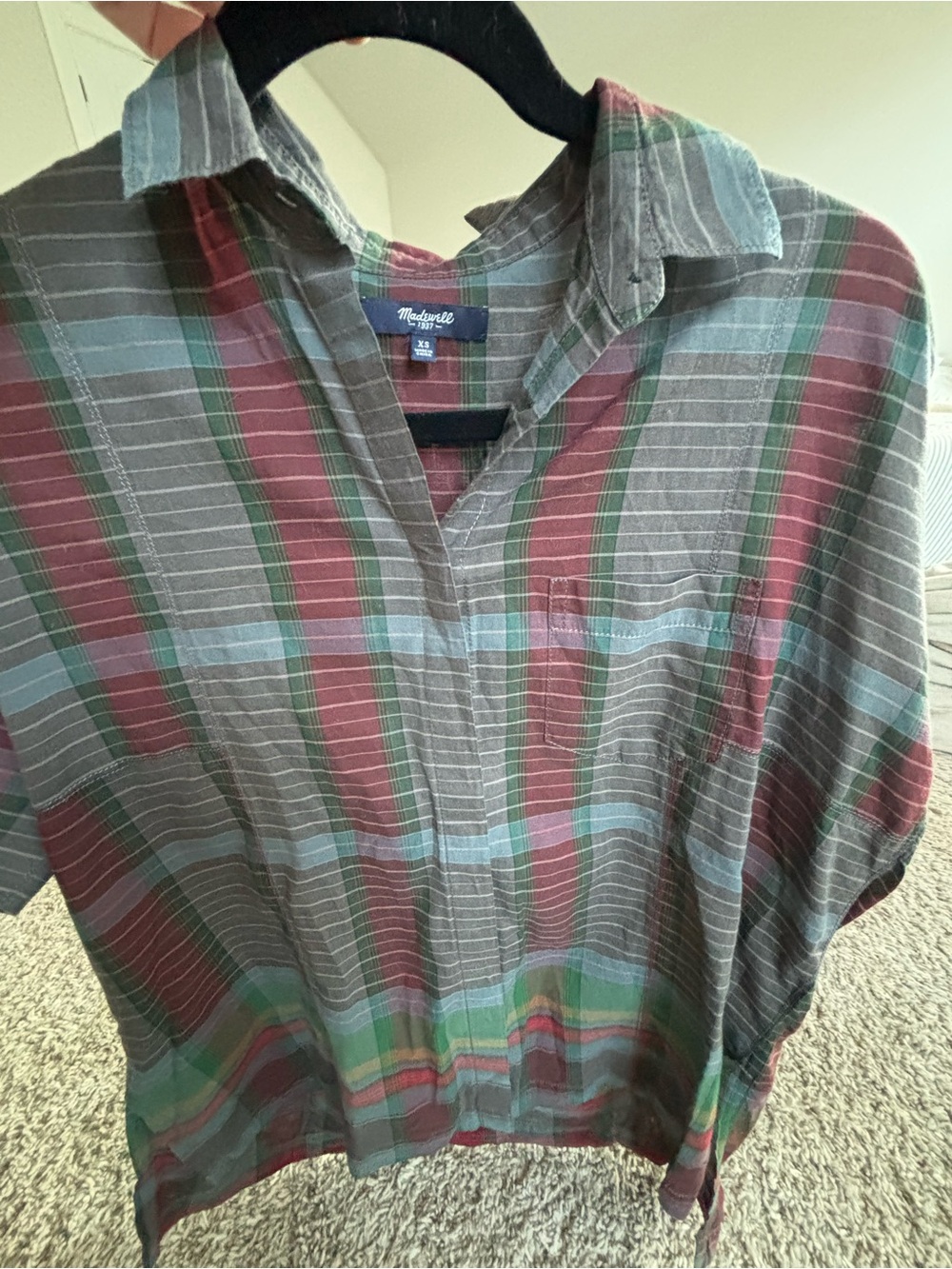 Madewell unisex  Plaid Button-Down Shirt in Gray, Red, Green, Blue plaid